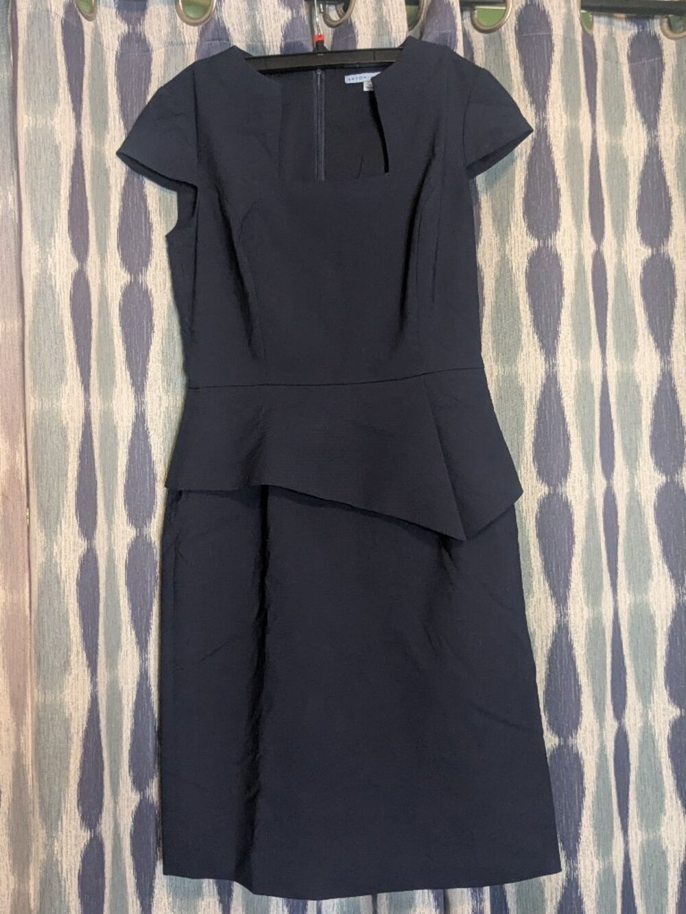 Antonio Melani Navy Peplum Sheath Dress Size 4 Career Cocktail